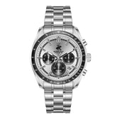 Beverly Hills Polo Club Men's Analog Watch, Silver Dial Multi-Function Silver Stainless Steel Band, BP3814X.330
